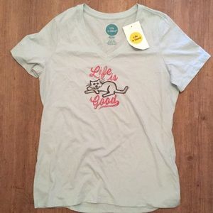NWT Life is Good Cat shirt